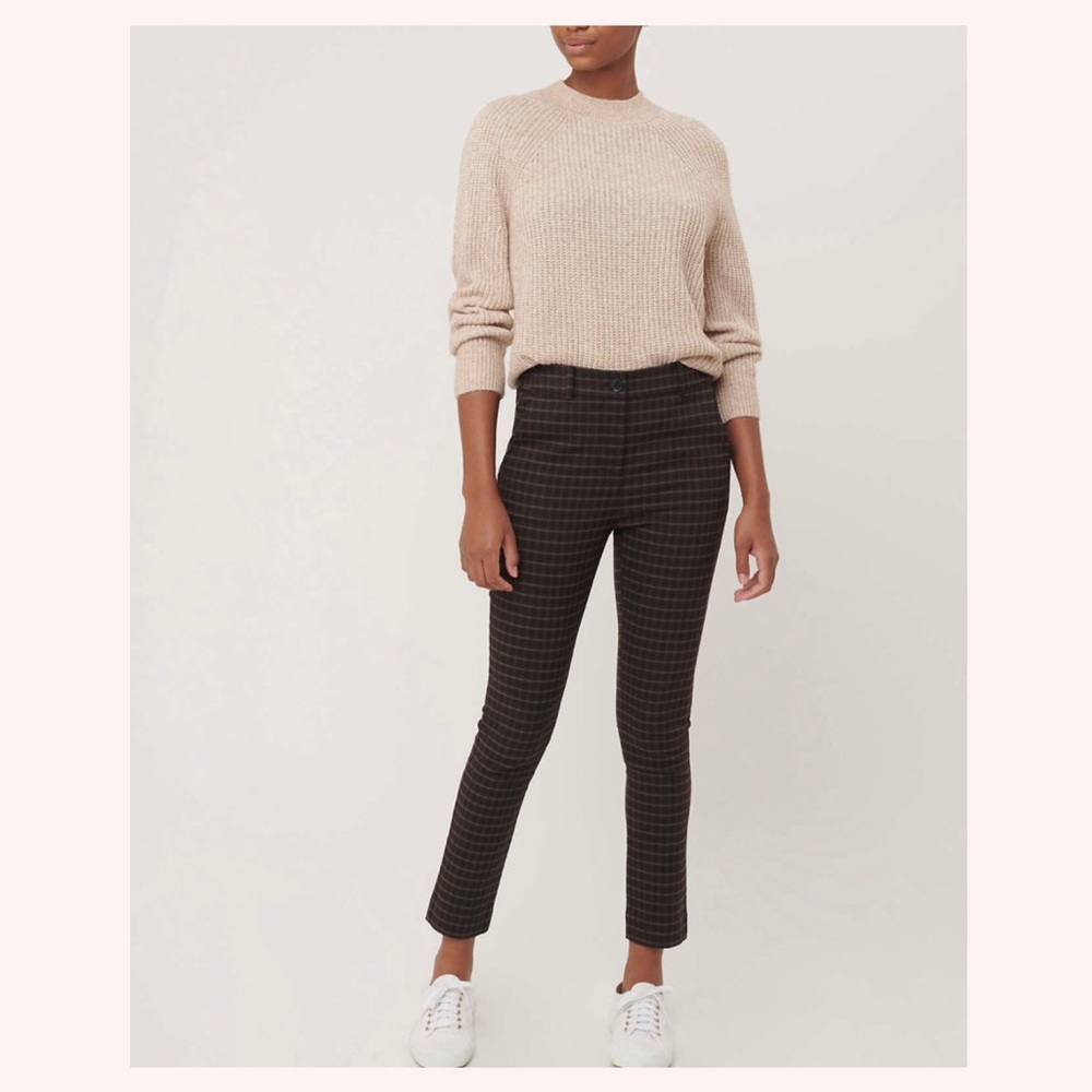 LOFT Plaid Skinny Ankle Pant